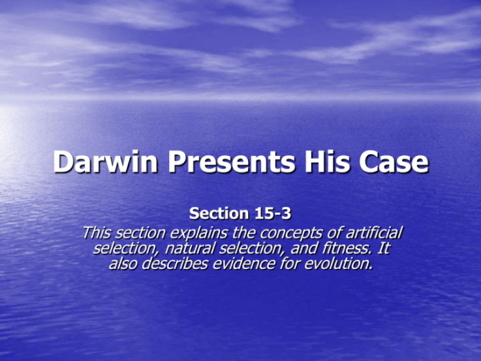 Section 15 3 darwin presents his case