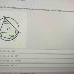 Quadrilateral opqr is inscribed in circle n