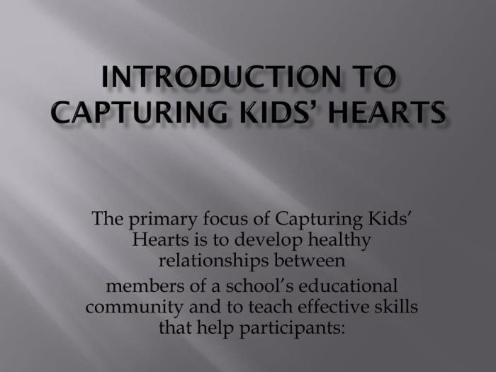 Capturing kids hearts excel model