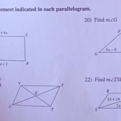 Parallelogram each find measurement indicated