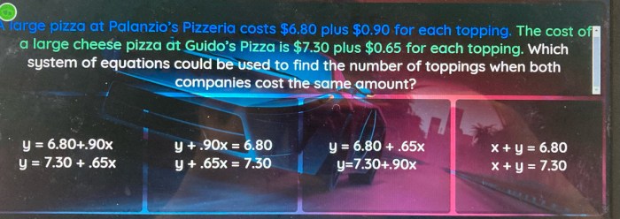 A large pizza at palazzo pizzeria costs .80