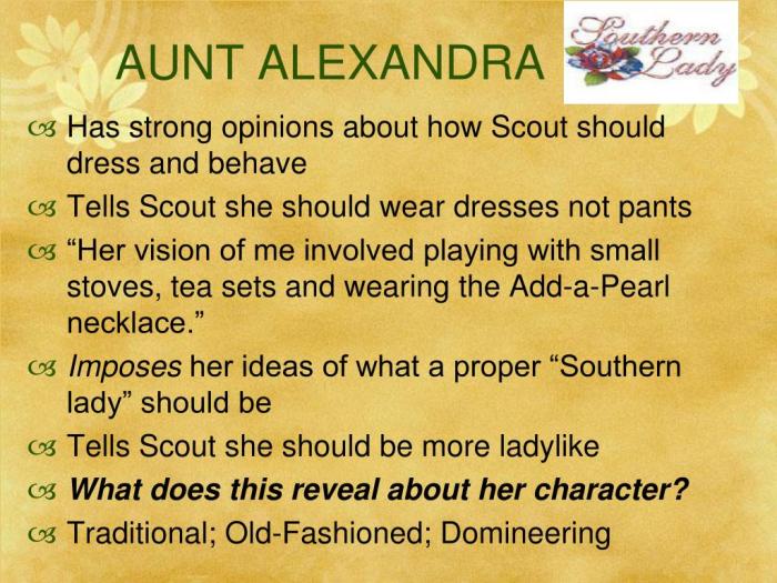 Scout and aunt alexandra communicate very poorly